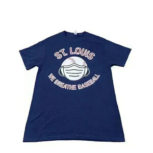 JERZEES St. Louis Cardinal Baseball "We Breath Baseball" T-Shirt SIZE-MEDIUM